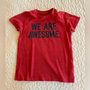 Rockets of Awesome We Are Awesome Tee Boys Size 6 Washed Vintage Red
